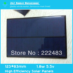 Free Shipping 5.5v 1.8w 123*83mm PolyCrystalline Solar Panel High Efficiency Solar Panels PV Module A Grade Cell Phone Charger(China (Mainland))