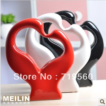 1pcs+3 color HOT!!sell! DIY ceramic handcraft home decoration kids gift figurine kits+wedding dolls craft Fashion swan modern(China (Mainland))
