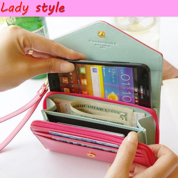 2013 Hot!High Quality Korean Girls Crown Leather Credit Card Wallets With Coin Purse Free Shipping-Large Stock(China (Mainland))