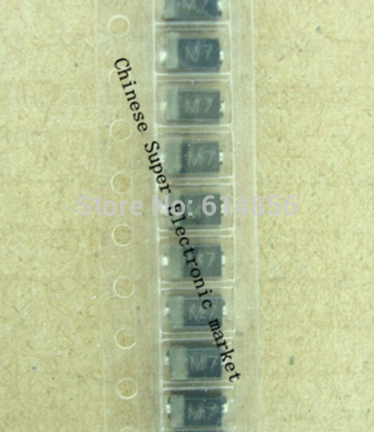 Купить 500шт smd Выпрямительный диод 1n4007 in4007 m7 sma 1А 1000В в ...