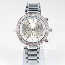 luxury luminous women silver gold diamond watches round stainless steel fashion wristwatches