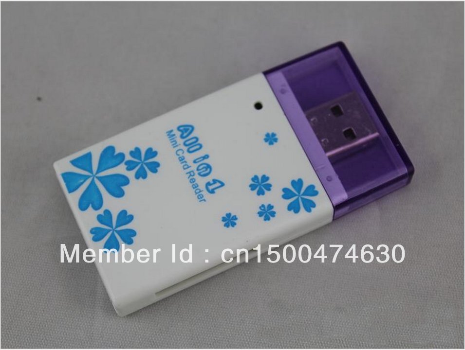 all in 1 usb multi functional adapter memory card reader micro sd sdhc mini msr 40pcs/lot wholesale freeshipping(China (Mainland))