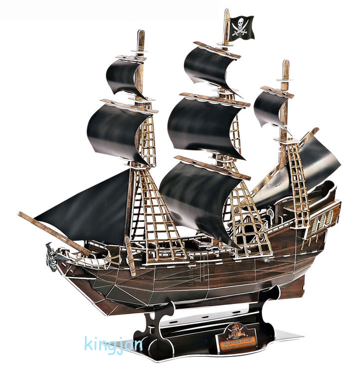 3D-Puzzle-Model-Pirates-Ship-Boat-of-Queen-Revenge-Black-Pearl-Free 