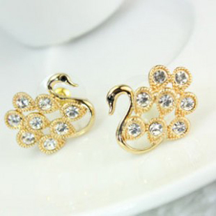 Z555 ancient silver earrings Korean Korean discredit sexual gratification diamond jewelry wholesale earrings Little Swan(China (Mainland))