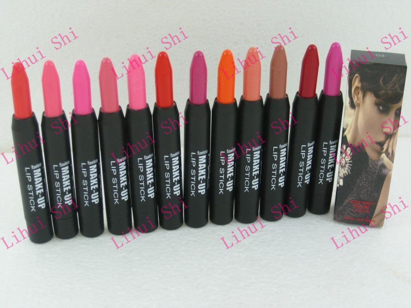 Best selling ! 12pcs New 12 colors Makeup Flawless Clear Beauty Moisture Lipstick 3.5g ! Free Shipping !(China (Mainland))