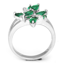 Wholesale Fashion Fine Jewelry Women 2 5ct Emerald Ring 925 Sterling Silver Cross Nano Russian Gem