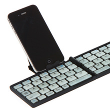 Black Free shipping Bluetooth Folding wireless keyboard for iPad iPhone Android Smartphones PC
