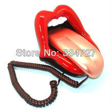 Novelty Tongue Stretching Sexy Lips Mouth Corded Desk Home Retro Phone Telephone