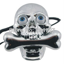 Cool Fearful Novelty Jumping Eyes Skull Shape Home Office Wired Telephone