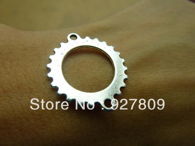 24*28mm Free Delivery 30pcs/lot Antique silver Gear Connections Similar Watch Movement Suitable For Handmade(China (Mainland))
