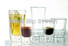 6pics lot 85ml double wall glass shot glass coffee cup S04 wholesales factory supply directly