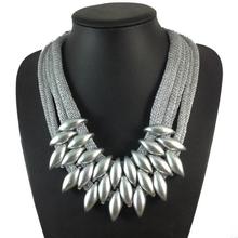 Fashion New Retro Hand woven Gold Plastic Necklace 9 colors CCB Chains Statement Necklaces Pendants for