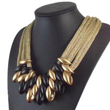 Fashion New Retro Hand woven Gold Plastic Necklace 9 colors CCB Chains Statement Necklaces Pendants for