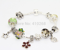 EB 2013 New arrival bracelet for women silver plated muti  beads charm Bracelet Chain&Link bracelets/Free Shipping By CPAM