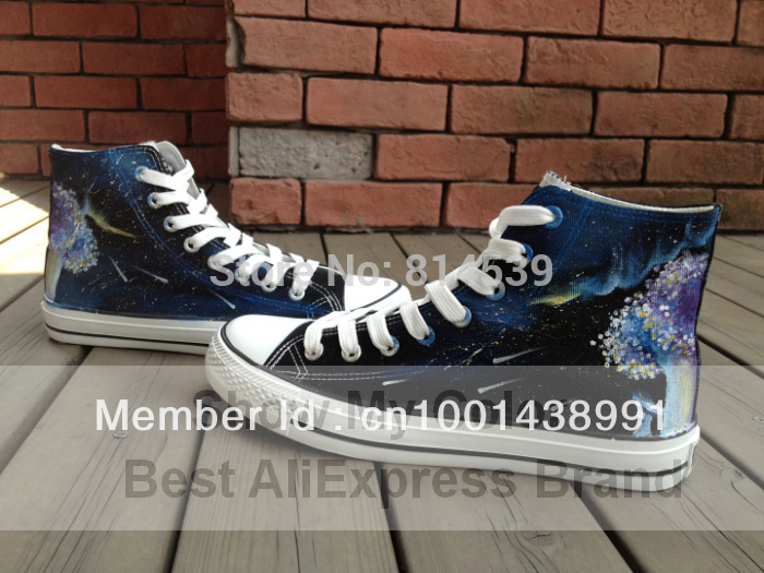 Meteor Shower original design hand painted fashion shoes high top Canvas casual Sneakers for Men Women