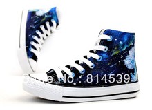 Meteor Shower original design hand painted fashion shoes high top Canvas casual Sneakers for Men Women