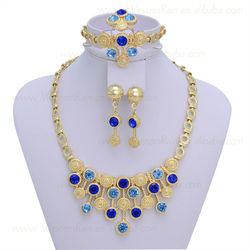 Hot!!!Charming Style 18K Gold Plated Rhinestone Tassel Crown Necklace Women Engagement&Wedding Jewelry Set ,Free Shipping(China (Mainland))