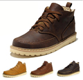Genuine Leather Fur Winter Ankle Boots Leather Short Boots Work Brand