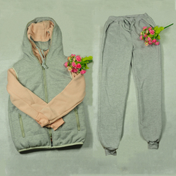 1.45KG Free Shipping Sunlun Ladies' Korean Version Casual Thicken Three-piece Hoody Set Cotton Sport Hoodies 2012 New Arrival(China (Mainland))