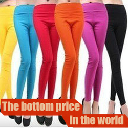 2013 New Fashion Leggings Candy Color Elastic Tight Pants High Waist High Quality Free Shipping(China (Mainland))