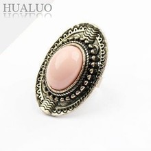 Minimum Order is $10 Free Shipping Cheap Ring Wholesale Vintge Oval Gem Ring Finger Ring Fahion Jewelry (Pink)  #R2 R3 R4 R5