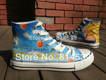 2013 New anime sneakers Dragon Ball Son Goku Super Saiyan high top hand painted casual shoes