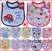 5pcs lot cotton Baby boys girls bibs Infant embroidered saliva towels Feeding Burp Cloths Lovely Baby