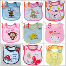 5pcs lot cotton Baby boys girls bibs Infant embroidered saliva towels Feeding Burp Cloths Lovely Baby