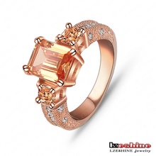 Beautiful Ring Rectangle Zircon Cutting Ring 18K Rose Gold/Platinum Plated Women Rings Fashion Jewelry Wholesale Ri-HQ1018(China (Mainland))