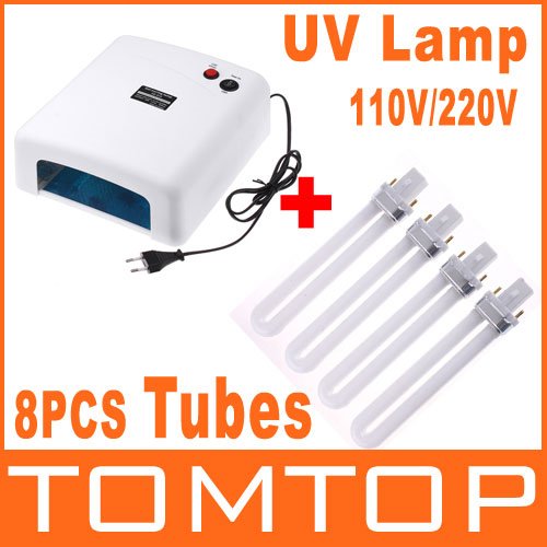 Nail Art UV Lamp(4pcs uv bulb included) + 4 pcs 9W UV Tubes