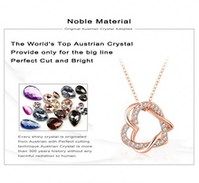 Valentines Gift Alloy Metal Heart Pendant Necklace Pave Austrian Crystals Fashion Jewelry Mix Colors Options NL0006