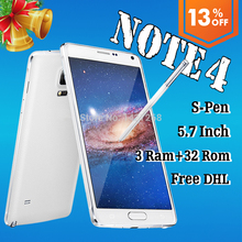 Note 4 Mobile Phone 5 7 Free DHL 3GB Ram 32GB Rom Original Logo Android Note4