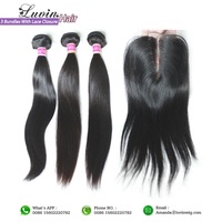 Brazilian Virgin Straight Hair 1 Piece Lace Top Closure with 3Pcs Hair Bundle,4pcs/lot,12"-30" Free shipping by DHL