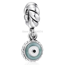 Fashion Blue Eye Pendants 925 Sterling Silver Beads For European Charms DIY Bracelets Snake Chain