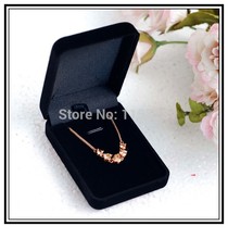 Free shipping Wholesale 12pcs Lot 7 7x5 7x2 7cm Black Fashion Velvet Jewelry Necklace Gift Box
