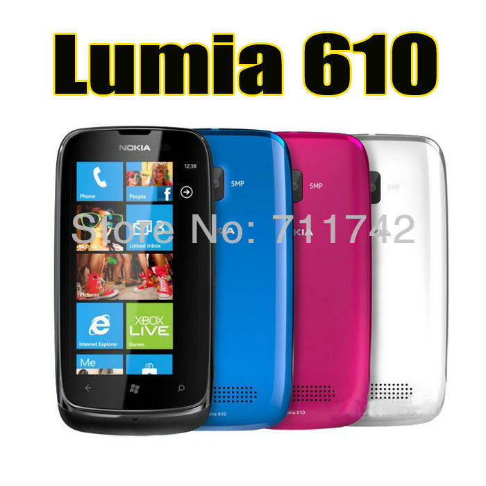 Refurbished Nokia Lumia 610 5MP WIFI GPS Windows 7 5 OS 8GB Internal Memory Unlocked Mobile