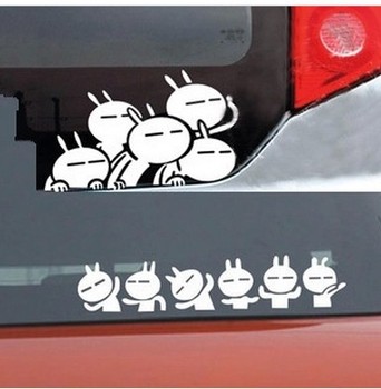 , watching funny reflective car stickers for VW TOYOTA BUICK NISSAN ...