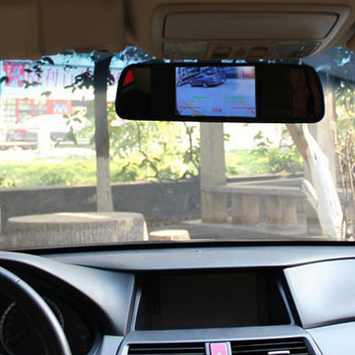 4.3 inch Universal car rearview mirror monitor + reversing camera with night vision and Ruler Image pixels: 628 * 582