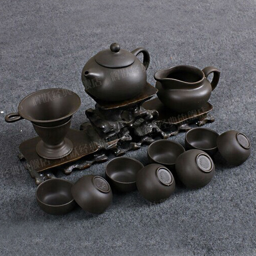 2014 small size Chinese Yixing kungfu Clay teaset 13 pcs purple clay tea set 150ML teapot