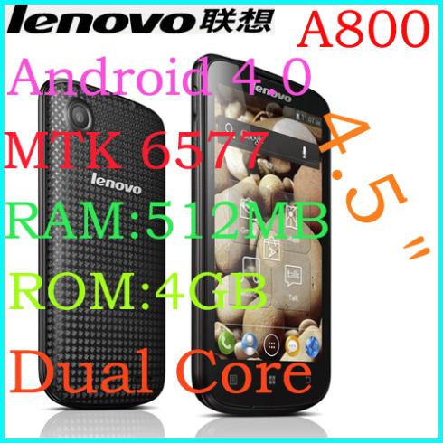 original Lenovo A800 phone MTK6577 Dual Core 1 2Ghz 512M 4G Dual SIM 4 5 IPS