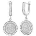 Fashion luxurious Silver Big Earrings For Women With Crystals Brincos de Prata 925 Bohemian Earings Joias