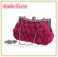 Nice Popular Silk Elegant Noble Dinner Bag, Diamond Lady Bag / Evening Bag, Luxury Handbag  Best Price 8 Colors NO2012