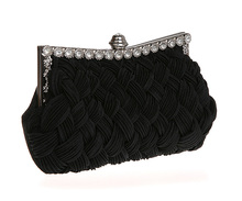 Brand New Fashion Women s Handbags Hand woven Satin Diamond Clutch Evening Dinner Bag Chain Shoulder