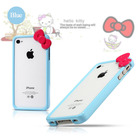 Olá gatinho Arco de plástico rígido caso capa Bumper Quadro para Apple iPhone 5 5G 5S frete grátis (China (continente))