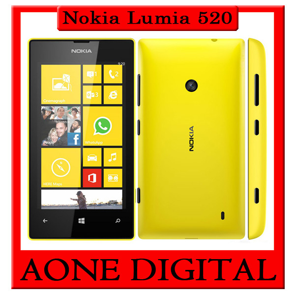 Original Unlocked Nokia Lumia 520 Dual Core Windows Mobile Phone Free Shipping wifh Gift