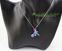 New Arrival factory wholesales 18k White Gold Plated Crystal dragonfly butterfly Pendant Necklace jewelry 3 colors