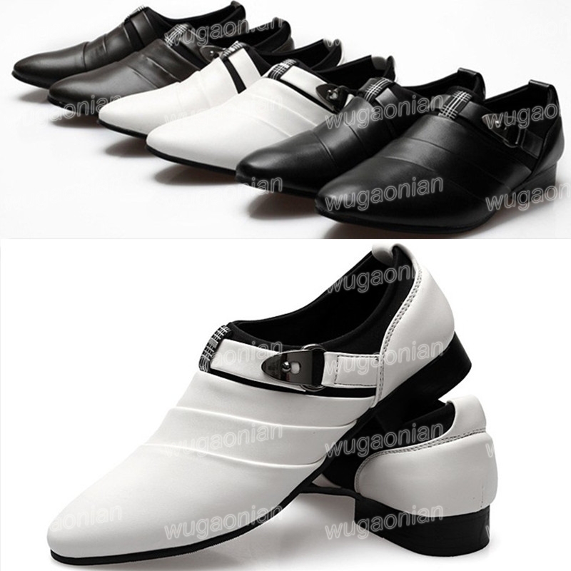 Mens Wing Tips Dress Shoes Buckle Loafers Slip On Flat Leather Shoes ...