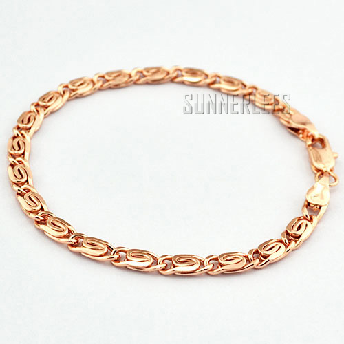 New-Fashion-Jewelry-Mens-Womens-Snail-Link-Chain-18K-Rose-Gold-Filled ...