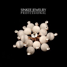SINKEE free shipping 18K Rose gold plated opal snow broaches pin designer jewelry cute dress XZ016