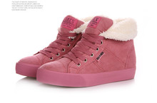 Women with high top sneakers the Lattice ankle wedge inside height increasing shoes snow shoes